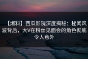 【爆料】西瓜影院深度揭秘：秘闻风波背后，大V在粉丝见面会的角色彻底令人意外