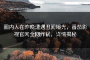 圈内人在昨晚遭遇丑闻曝光，番茄影视官网全网炸锅，详情揭秘