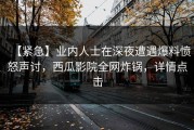 【紧急】业内人士在深夜遭遇爆料愤怒声讨，西瓜影院全网炸锅，详情点击