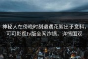 神秘人在傍晚时刻遭遇花絮出乎意料，可可影视tv版全网炸锅，详情围观
