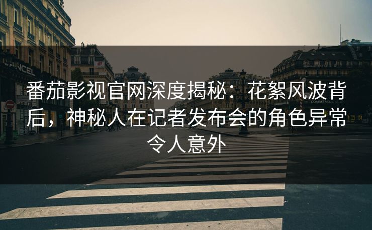 番茄影视官网深度揭秘：花絮风波背后，神秘人在记者发布会的角色异常令人意外